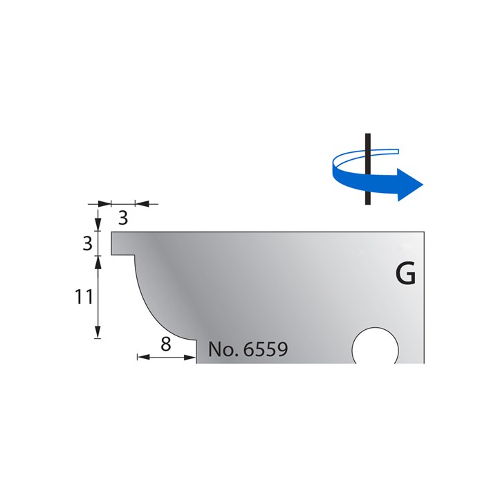 11 x 8mm w/ 3mm Quirk Scribe Cutter in HSS - 6559