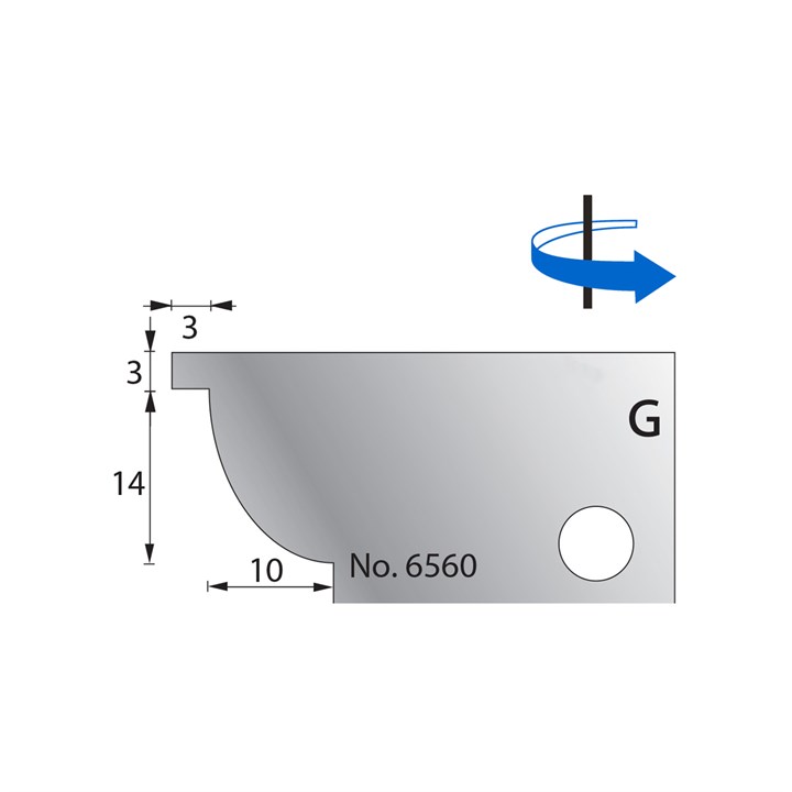14 x 10mm w/ 3mm Quirk Scribe Profile Cutter in HSS - 6560