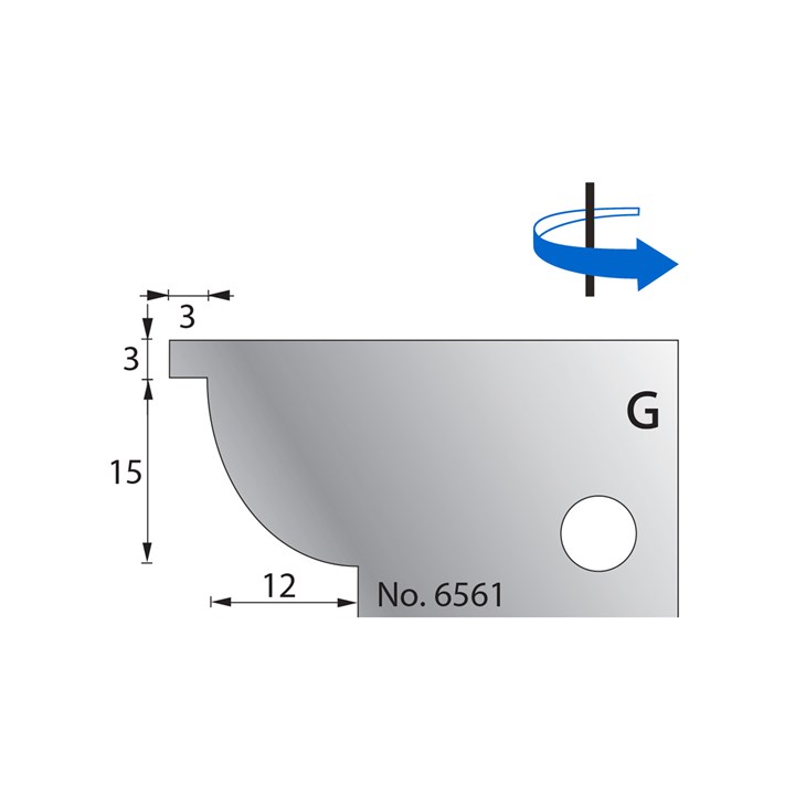 15 x 12mm w/ 3mm Quirk Scribe Cutter in HSS - 6561