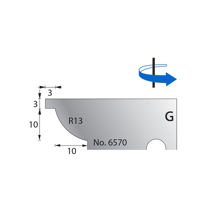 10 x 10mm (R13) w/ 3mm Quirk Scribe Cutter in HSS - 6570