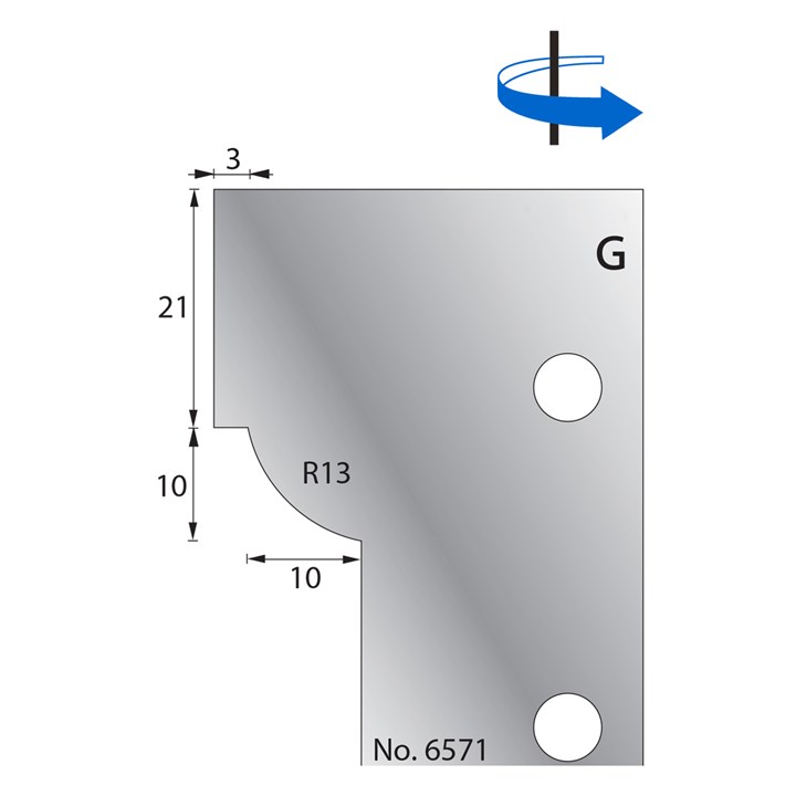 21 x 10mm w/ 3mm Quirk Scribe Cutter in HSS - 6571