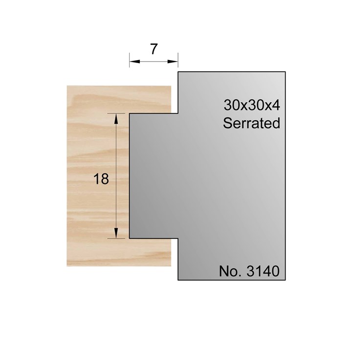18 x 7mm Serrated Profile Cutter in HSS - 3140