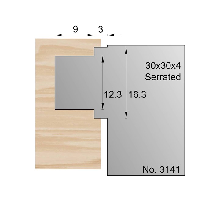 16.3 x 9mm Serrated Profile Cutter in HSS - 3141