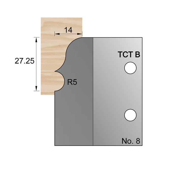 27 x 14mm Architrave Profile Cutter in TCT - 8
