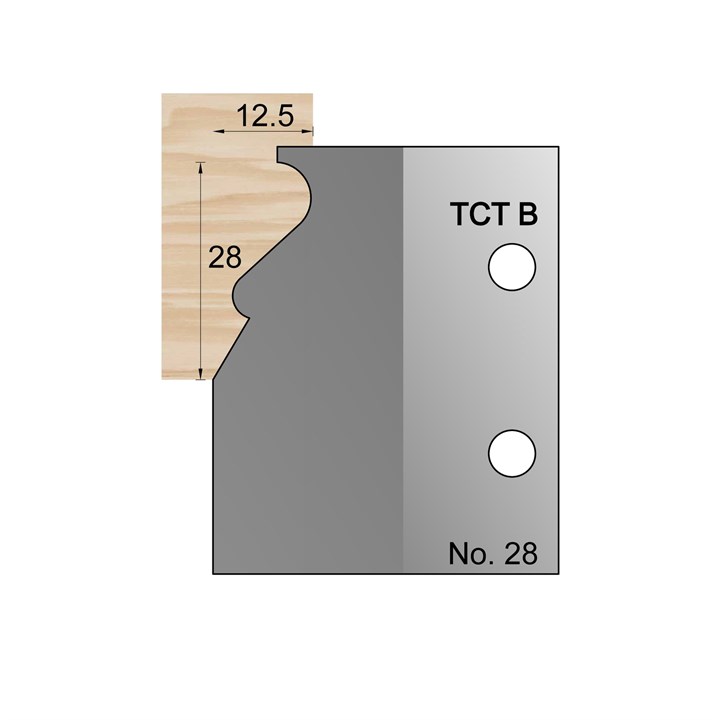 28 x 12.5mm Skirting Profile Cutter in TCT - 28