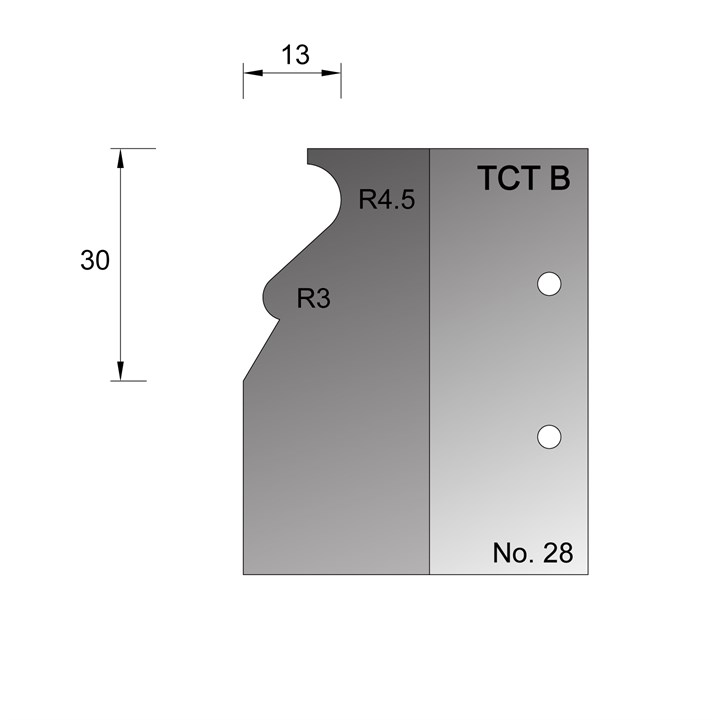 28 x 12.5mm Skirting Profile Cutter in TCT - 28