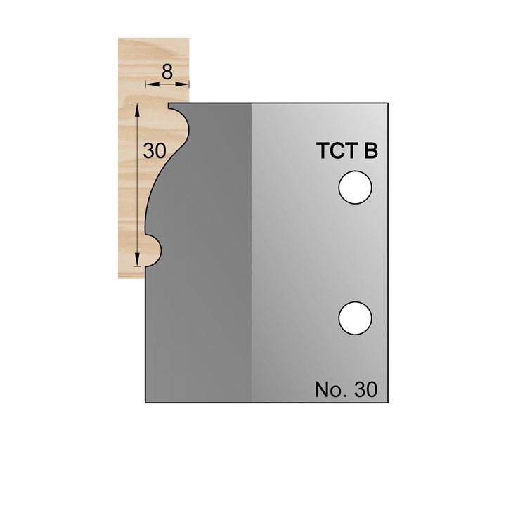30 x 8mm Skirting Profile Cutter in TCT - 30