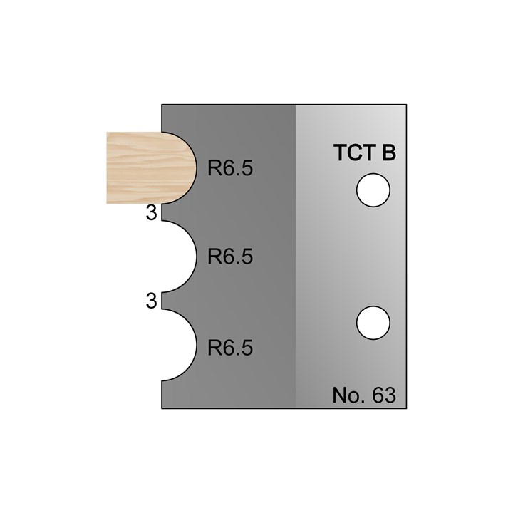 13mm Dia (R6.5) Nosing Profile Cutter in TCT - 63
