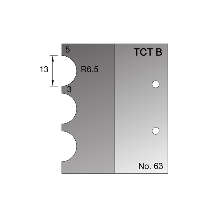 13mm Dia (R6.5) Nosing Profile Cutter in TCT - 63
