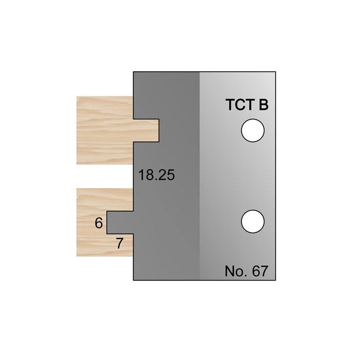6 x 7mm Tongue and Groove Profile Cutter in TCT - 67