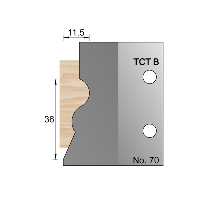 30 x 9.5mm Skirting Profile Cutter in TCT - 70