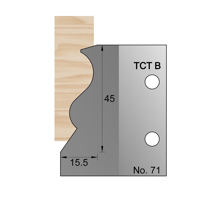 40 x 13.5mm Skirting Profile Cutter in TCT - 71