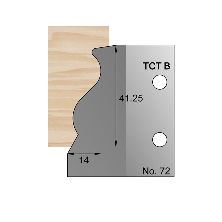 41 x 14mm Skirting Profile Cutter in TCT - 72