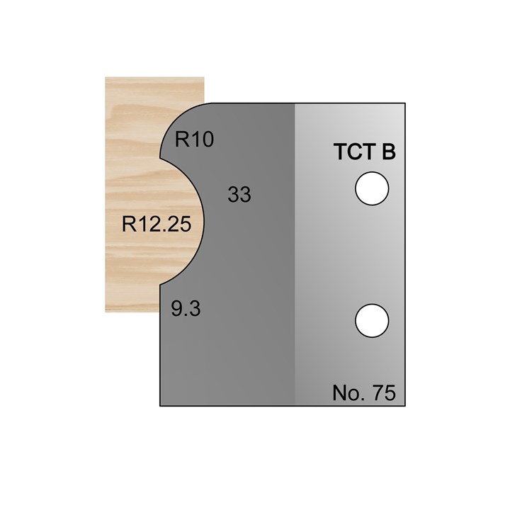 33 x 10mm Torus Skirting Profile Cutter in TCT - 75