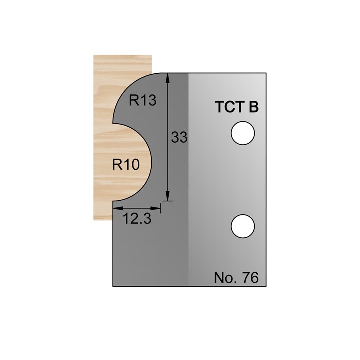 33 x 13mm Torus Skirting Profile Cutter in TCT - 76