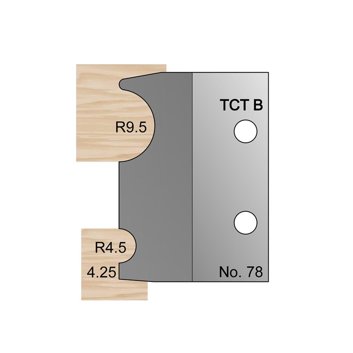 9mm & 19mm Dia (R4.5 & R9.5) Cockbead Profile Cutter in TCT - 78