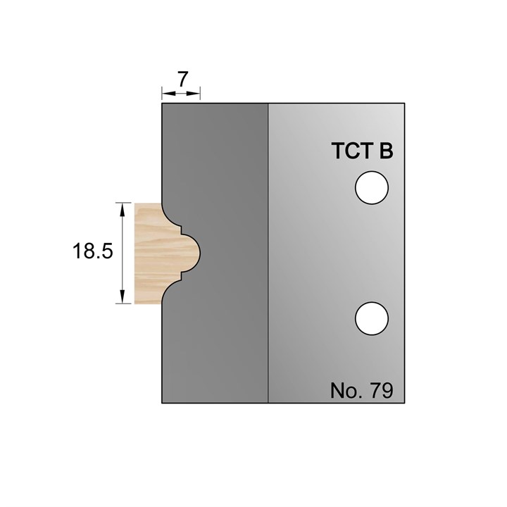 18.5 x 7mm Astragal Profile Cutter in TCT - 79