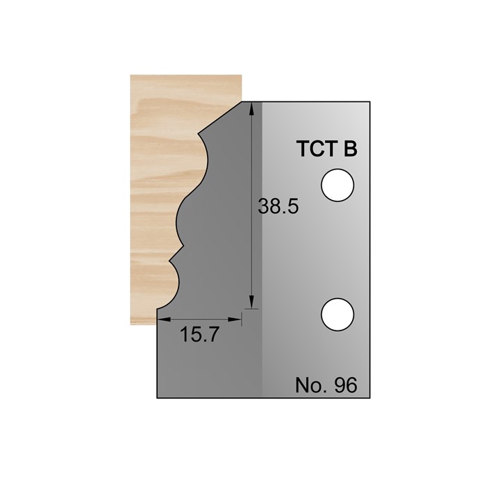 38.5 x 15.7mm Skirting Profile Cutter in TCT - 96