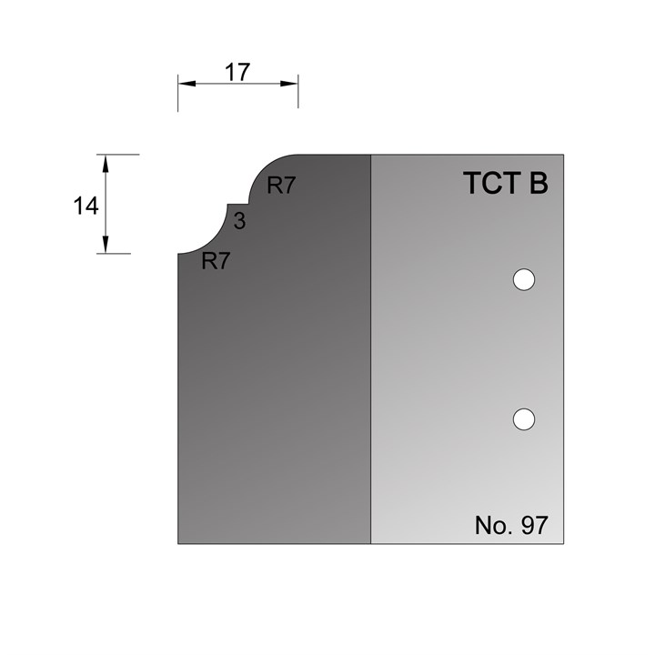 14 x 17mm Lambs Tongue Profile Cutter in TCT - 97
