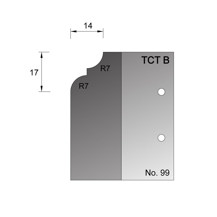 17 x 14mm Lambs Tongue Profile Cutter in TCT - 99