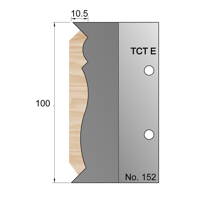 100 x 10.5mm Cornice Profile Cutter in TCT - 152
