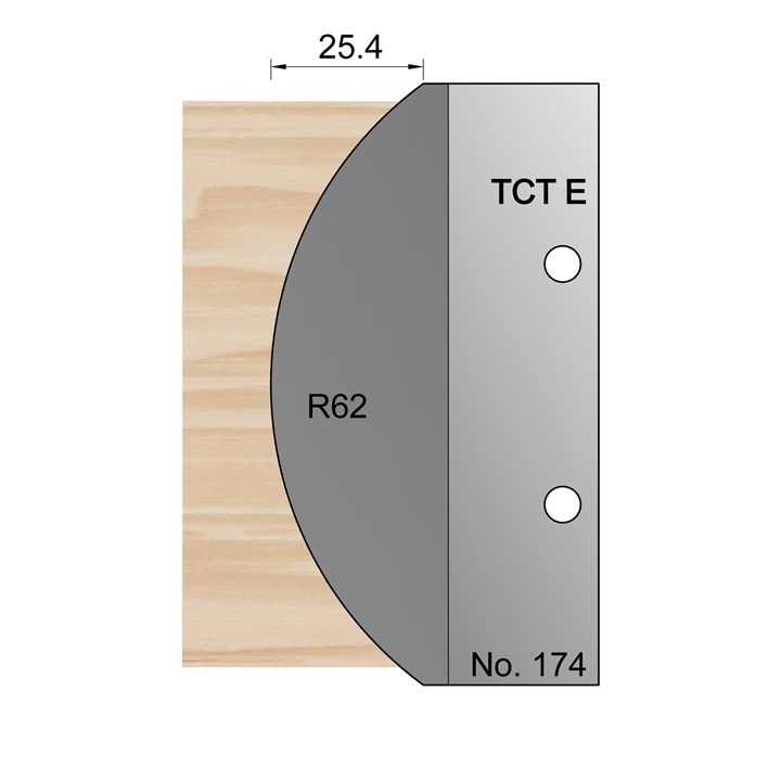 R62 Convex Radius Profile Cutter in TCT - 174
