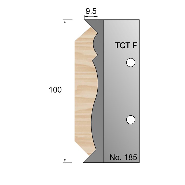 100 x 9.5 Cornice Profile Cutter in TCT - 185
