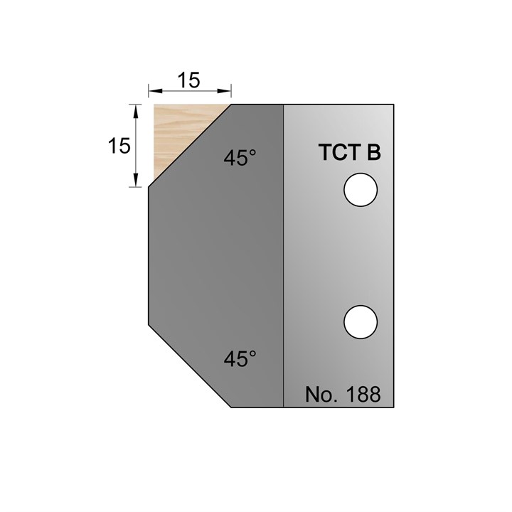 45 Degrees Single-sided Bevel Profile Cutter in TCT - 188