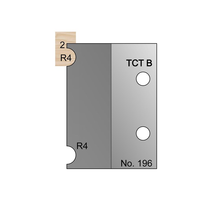 8mm Dia (R4) w/ 2mm Quirk Cockbead Profile Cutter in TCT - 196
