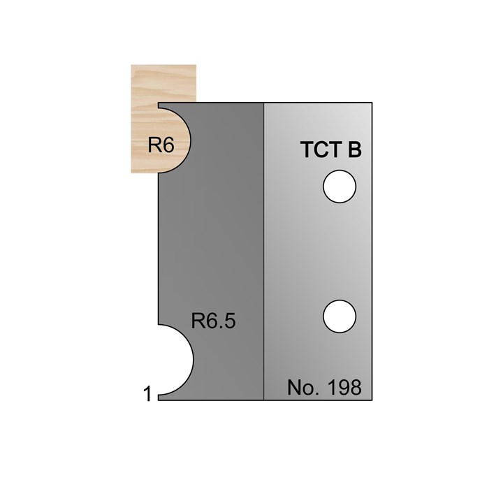 12mm & 13mm Dia (R6 & R6.5) Cockbead Profile Cutter w/ 2mm Quirks in TCT - 198