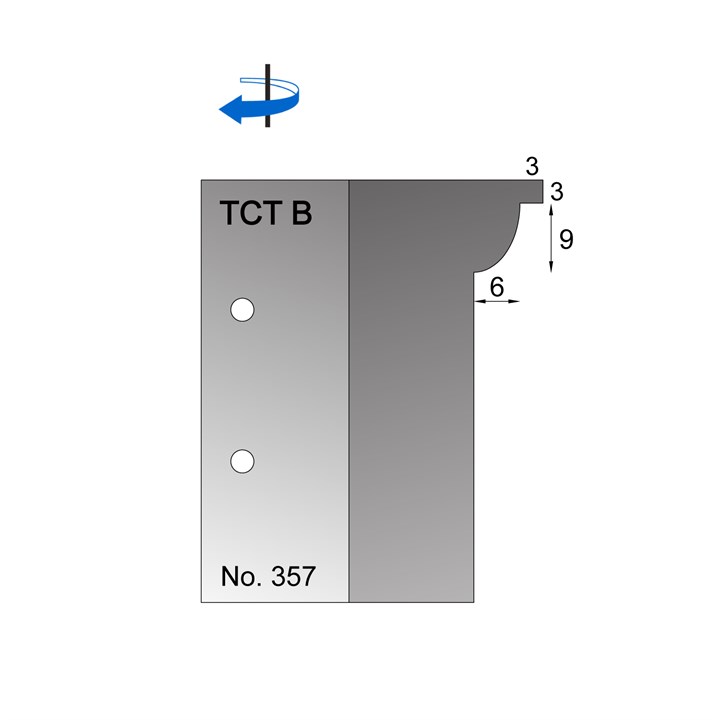 9 x 6mm w/ 3 x 3mm Quirk Scribe Cutter in TCT - 357
