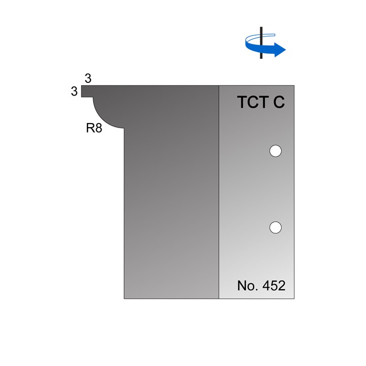 R8 w/ 3 x 3mm Quirk Ovolo Scribe Cutter in TCT - 452