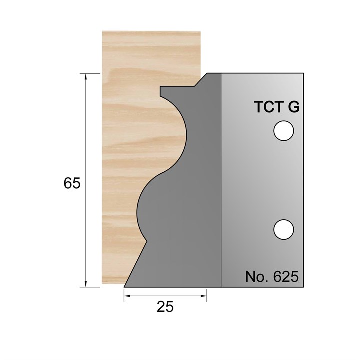 65 x 25mm Skirting Profile Cutter in TCT - 625
