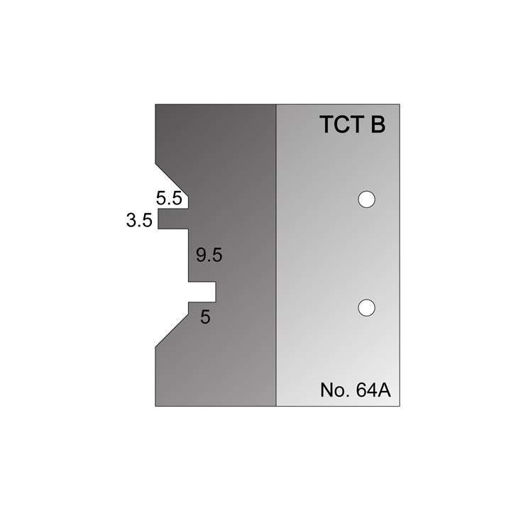 5 x 3mm T, G and V Profile Cutter in TCT - 64A