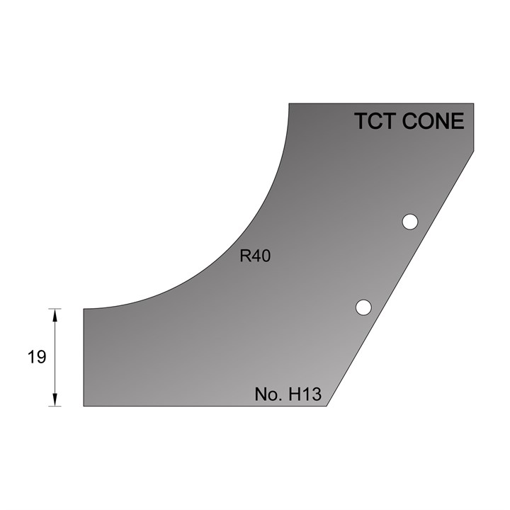 R40 Radius Cone Profile Cutter in TCT - H13