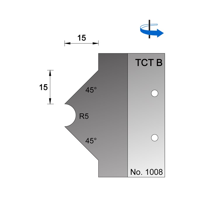 10mm Dia (R5) Bead Cutter with Chamfers in TCT - 1008