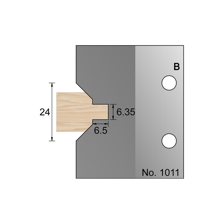 6 x 6mm Tongue Profile Cutter in TCT - 1011
