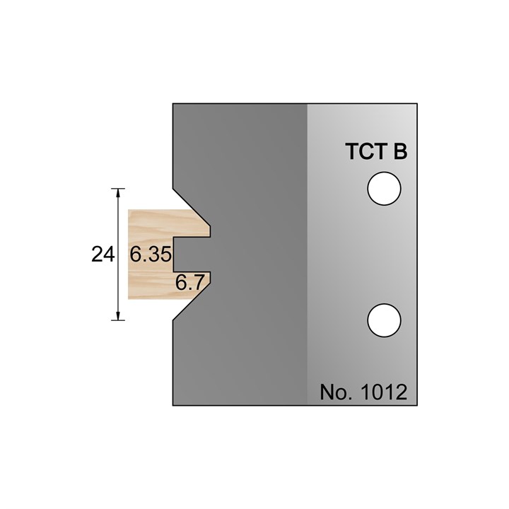 6 x 6mm Groove Profile Cutter in TCT - 1012