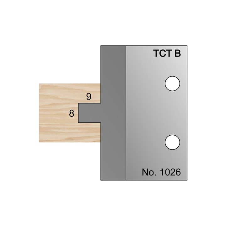 9 x 8mm T & G Profile Cutter in TCT - 1026
