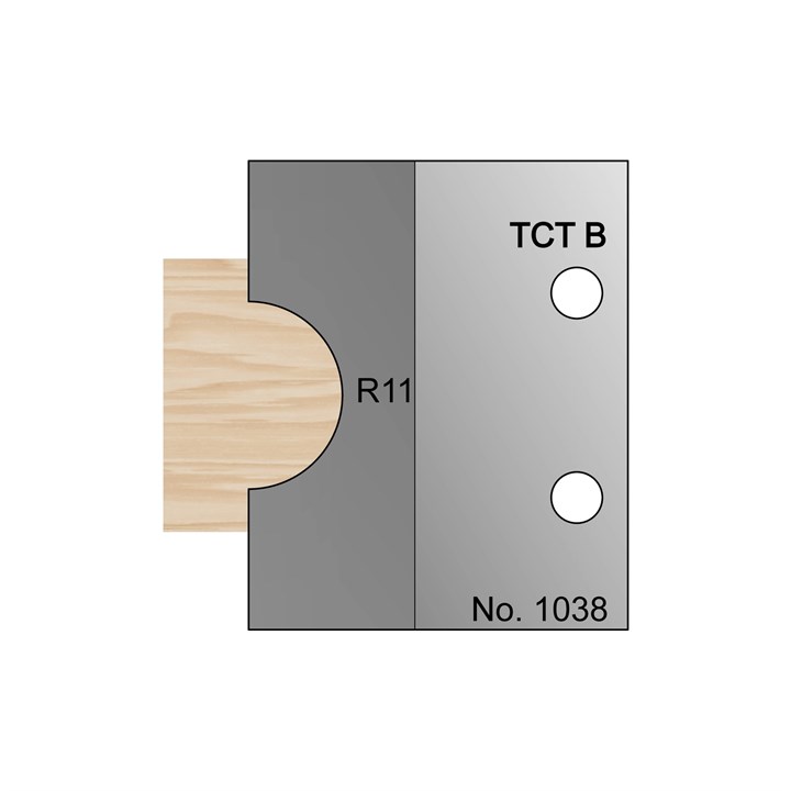 22mm Dia (R11) Nosing Profile Cutter in TCT - 1038