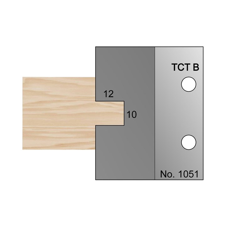 10 x 12mm T & G Profile Cutter in TCT - 1051