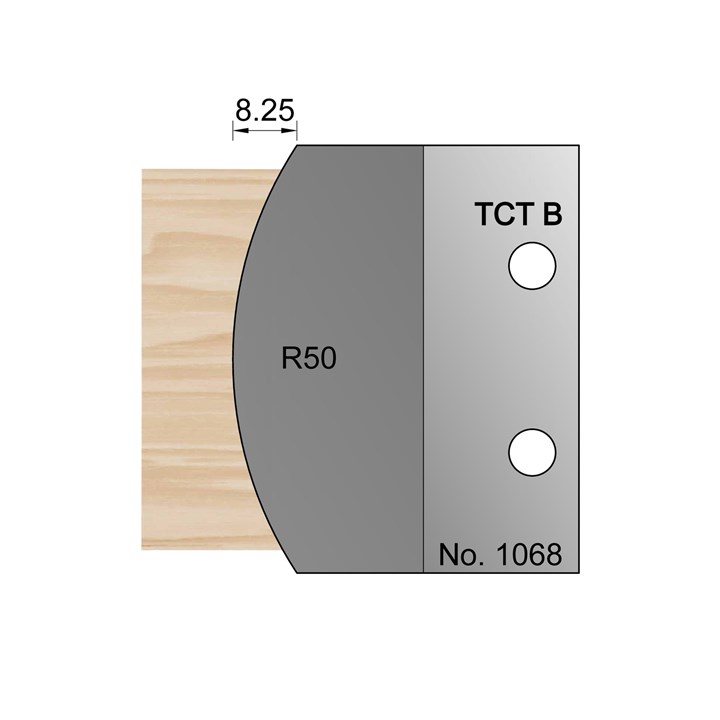 R50 Convex Profile Cutter in TCT - 1068