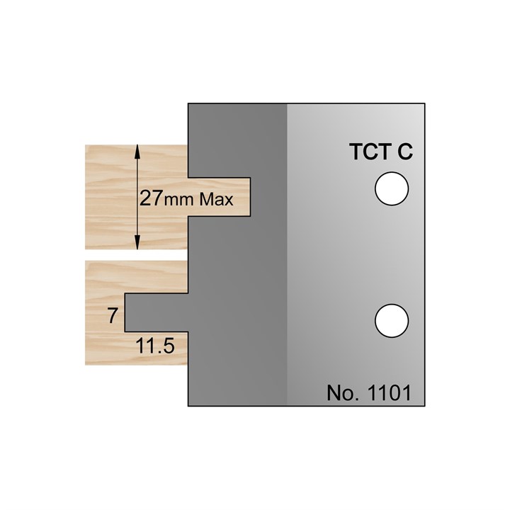 7 x 11.5mm Tongue & Groove Profile Cutter in TCT - 1101