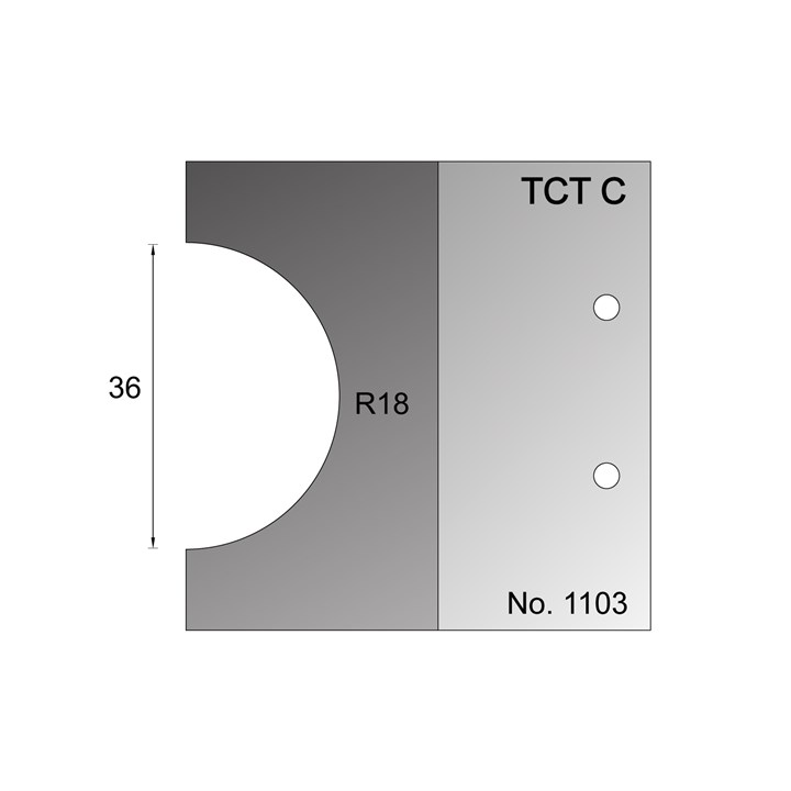 36mm Dia (R18) Nosing Profile Cutter in TCT - 1103