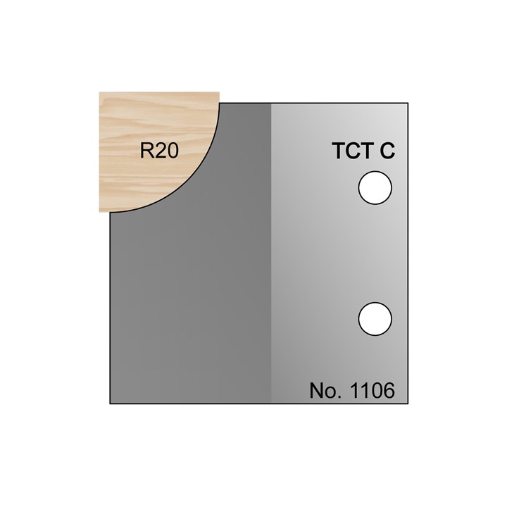 R20 Ovolo Profile Cutter in TCT - 1106