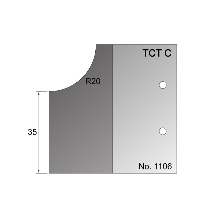R20 Ovolo Profile Cutter in TCT - 1106