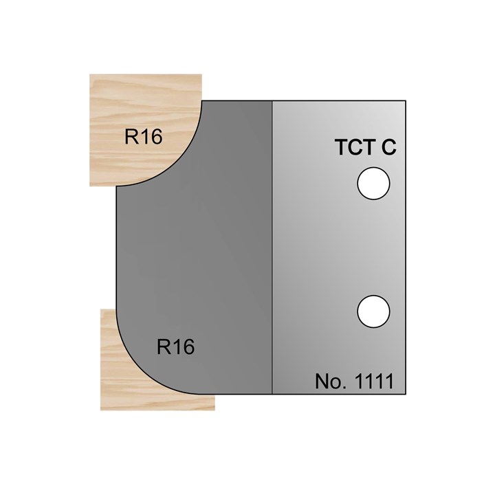R16 Ovolo Profile Cutter in TCT - 1111