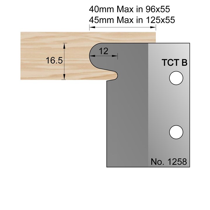 16 x 12.5mm Finger Pull Profile Cutter in TCT - 1258
