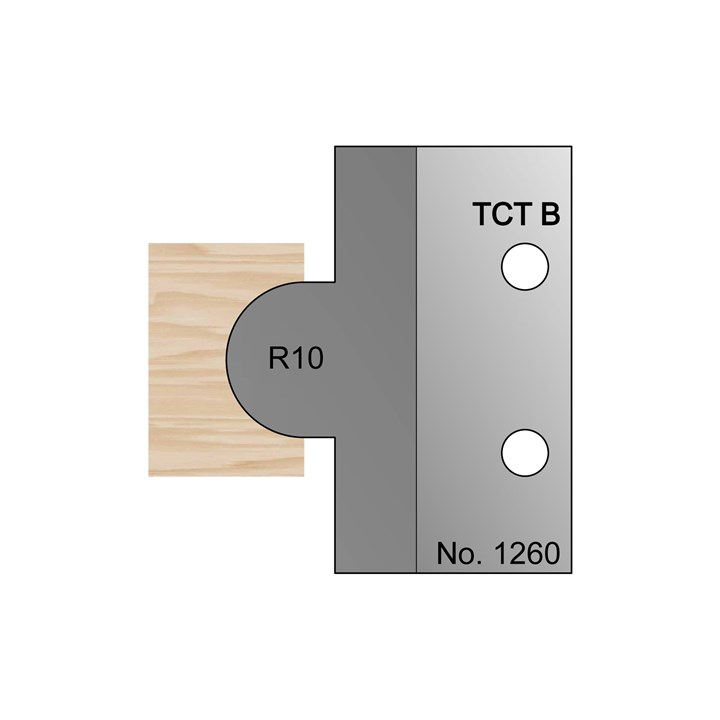 R10 Convex Radius Profile Cutter in TCT - 1260