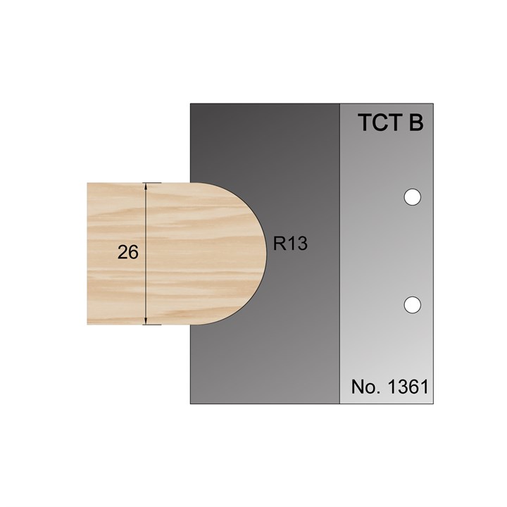 26mm Dia (R13) Nosing Profile Cutter in TCT - 1361